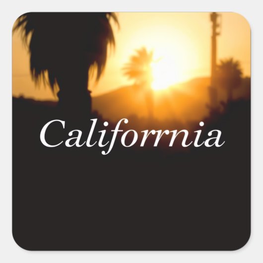 California Träumerei Quadratischer Aufkleber (Vorderseite)