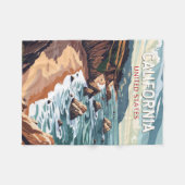 California Travel Art Vintag Fleecedecke (Vorderseite (Horizontal))