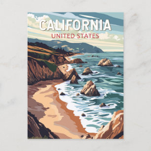 California Travel Art Vintag Postkarte