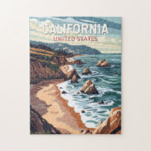 California Travel Art Vintag Puzzle (Vertikal)