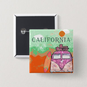 California Travel Poster Button