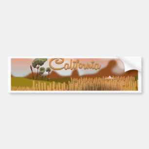 California Travel Poster Cartoon Autoaufkleber