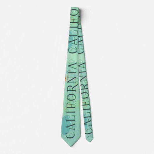 California Travel Poster Necktie Krawatte (Vorderseite)