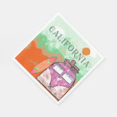 California Travel Poster Paper Napkin Serviette (Ecke)