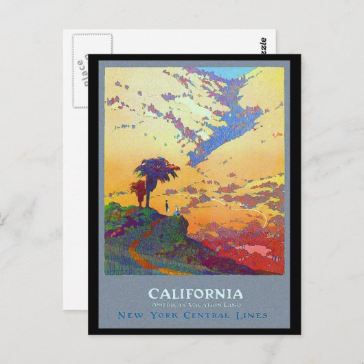 California Travel Poster Postkarte (Vorne/Hinten)