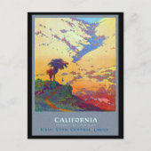 California Travel Poster Postkarte (Vorderseite)