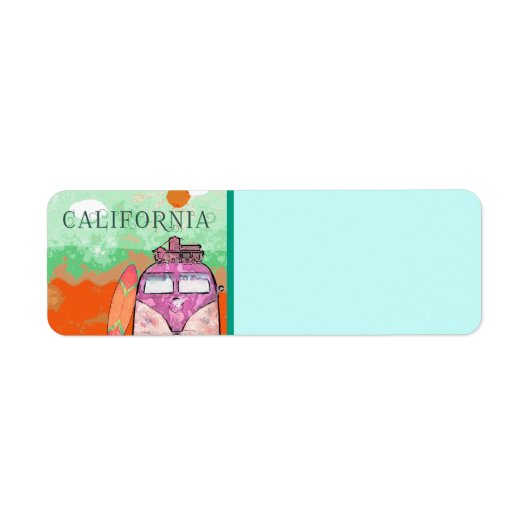 California Travel Poster Return Address Label (Vorne)