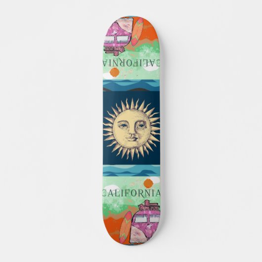 California Travel Poster Skateboard (Vorne)