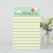 California Travel Poster Stationery Briefpapier (Stehend Vorderseite)