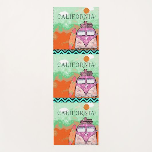 California Travel Poster Yoga Mat Yogamatte (Vorderseite)