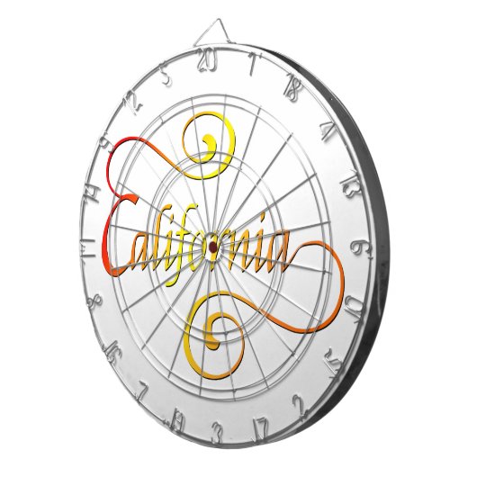 California Typografy Art Dartscheibe (Vorderseite rechts)