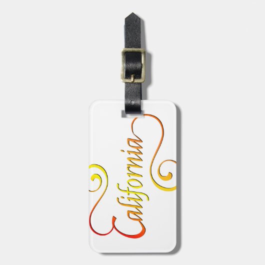California Typografy Art Gepäckanhänger (Vorderseite vertikal)