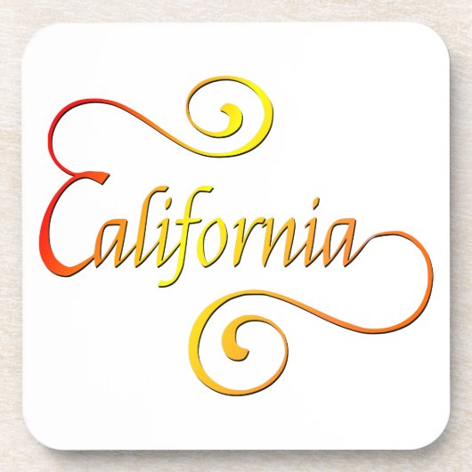 California Typografy Art Getränkeuntersetzer (Vorderseite)