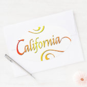 California Typografy Art Ovaler Aufkleber (Umschlag)