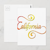 California Typografy Art Postkarte (Vorne/Hinten)