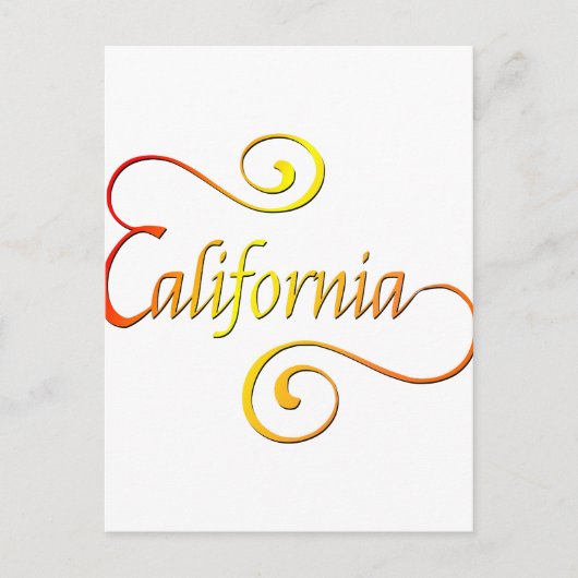 California Typografy Art Postkarte (Vorderseite)