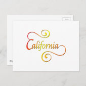 California Typografy Art Postkarte (Vorne/Hinten)