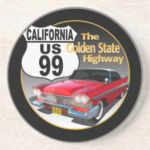 California U S Route 99 - Der Goldene Staat Getränkeuntersetzer