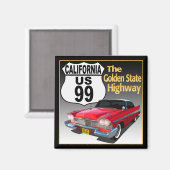 California U S Route 99 - Der Goldene Staat Magnet (Vorderseite/Rückseite)