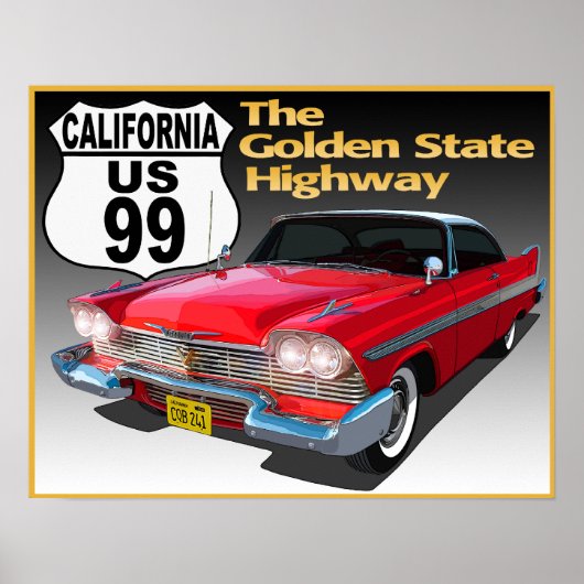 California U S Route 99 - Der Goldene Staat Poster (Vorne)