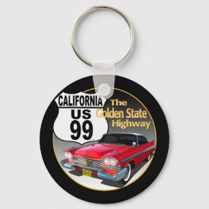 California U S Route 99 - Der Goldene Staat Schlüsselanhänger