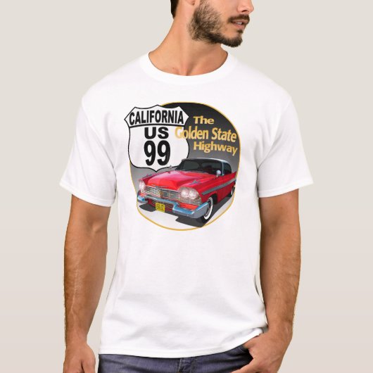 California U S Route 99 - Der Goldene Staat T-Shirt (Vorderseite)