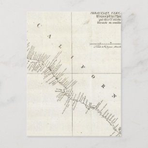 California Unfarbige Grafik Postkarte