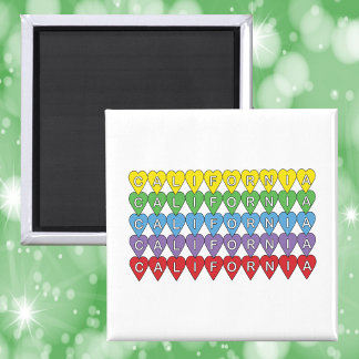 California US Staat Hearts Colorful Magnet