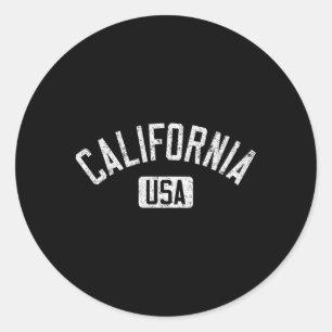 California USA Arched Text gestört White Print Runder Aufkleber