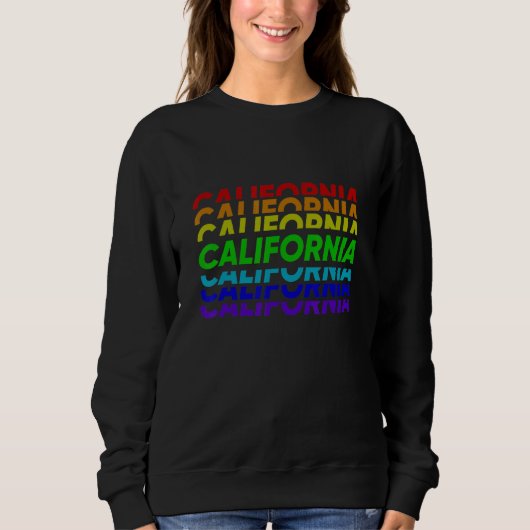 California USA Colorful Rainbow Pride design Sweatshirt (Vorderseite)