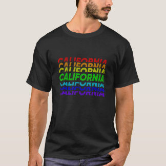 California USA Colorful Rainbow Pride design T-Shirt