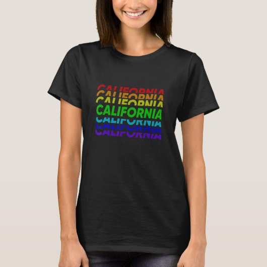 California USA Colorful Rainbow Pride design T-Shirt (Vorderseite)