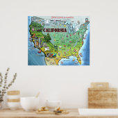 California USA Map Poster (Küche)