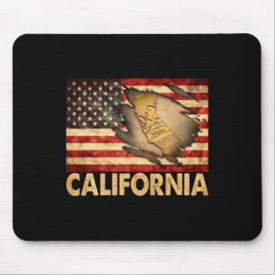 California USA Patriotic American Flag 4. Juli Mousepad