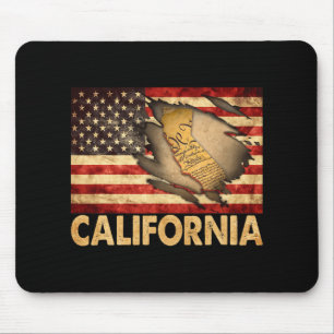 California USA Patriotische Amerikanische Flagge 4 Mousepad