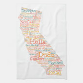 California USA Slang Word Art Map Geschirrtuch (Vertikal)
