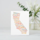 California USA Slang Word Art Map Postkarte (Stehend Vorderseite)