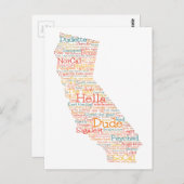 California USA Slang Word Art Map Postkarte (Vorne/Hinten)