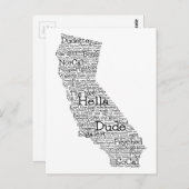 California USA Slang Word Karte (Vorne/Hinten)