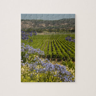 California Vineyard and Purple Flowers Puzzle
