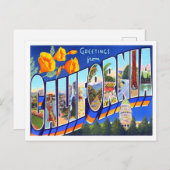 California Vintag Big Letters Postcard Postkarte (Vorne/Hinten)