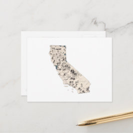 California Vintag Picture Map Staat Chart Postkarte