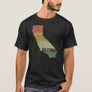California Vintag Retro Sunset Map T-Shirt