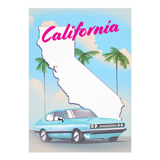 California Vintag Style Vacation Poster (Vorne)