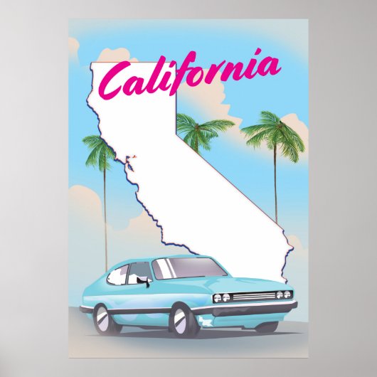 California Vintag Style Vacation Poster (Vorne)