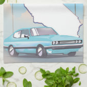 California Vintag Style Vacation Poster Geschirrtuch (Gefaltet)