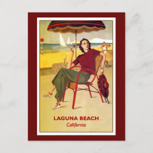 California Vintage Poster, Laguna Beach, Postkarte