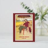 California Vintage Poster, Laguna Beach, Postkarte (Stehend Vorderseite)