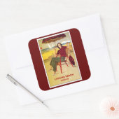 California Vintage Poster, Laguna Beach, Quadratischer Aufkleber (Umschlag)