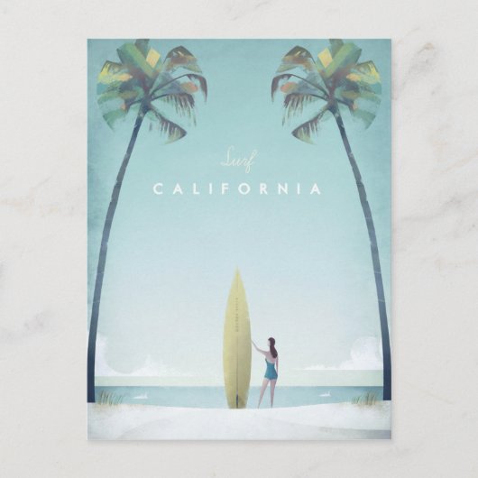 California Vintage Travel Poster - Art Postkarte (Vorderseite)